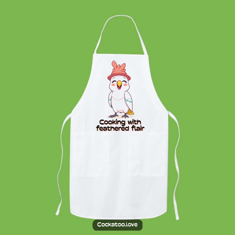 Funny Cockatoo Hat Apron A Playful Squawking Bird Kitchen Accessory for Chefs