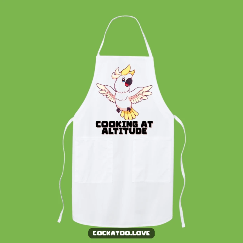 Funny Cockatoo Flight Apron - Happy Spread Wings Bird Kitchen Wear, Ideal Humorous Gift