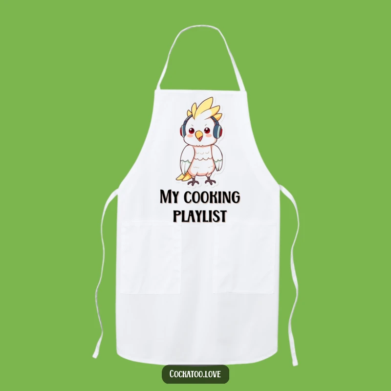 Funny Cockatoo Music Apron: Kitchen Beats & Bird Style, Hilarious Gift!
