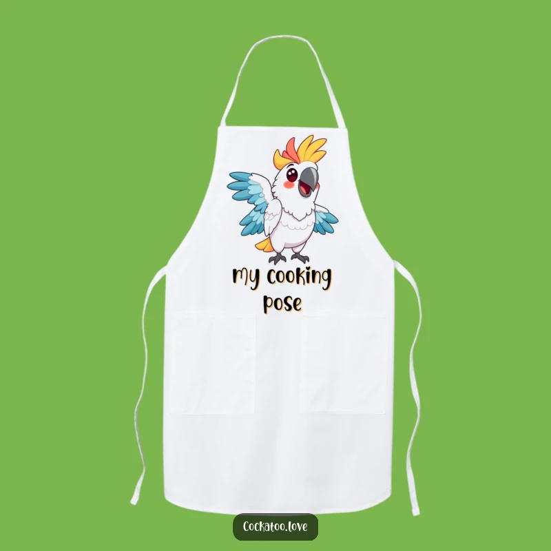 Funny Cockatoo Pose Apron: Cook with Comedy, Your Funny Gift!