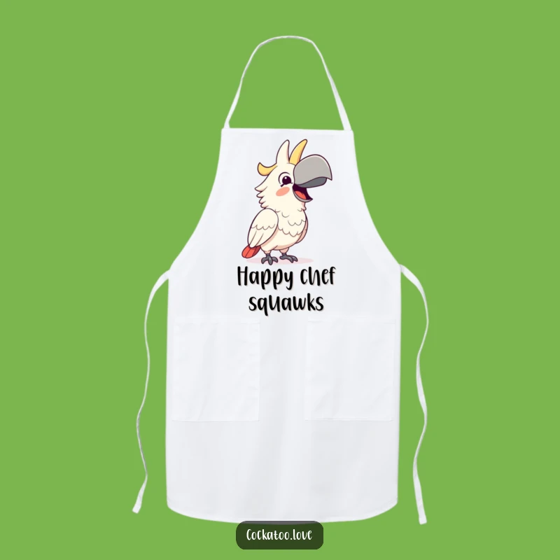 Funny Happy Cockatoo Apron - Cook with Cheer, a Hilarious Gift!