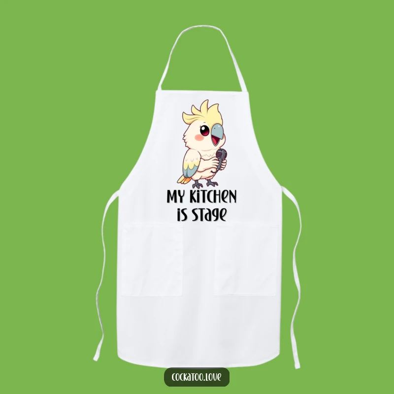 Funny Cockatoo Apron: Star Chef Wear for Music-Loving Cooks