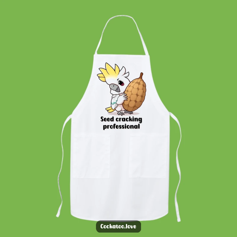 Funny Cockatoo Chef Apron: Determined Seed Cracker Kitchen Wear, Hilarious Funny Gift