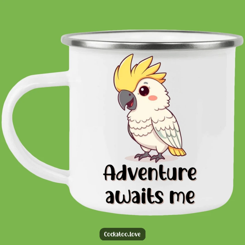 Funny Cockatoo Camping Mug: Durable Bird Mug for Outdoor Laughs