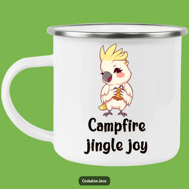Funny Cockatoo Camp Mug - Mischievous Wink & Bell Outdoor Gift!