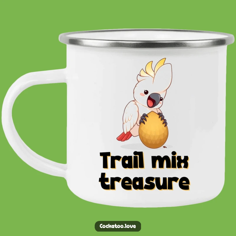 Funny Cockatoo Camp Mug: Happy Bird Design, Durable & Funny Gift