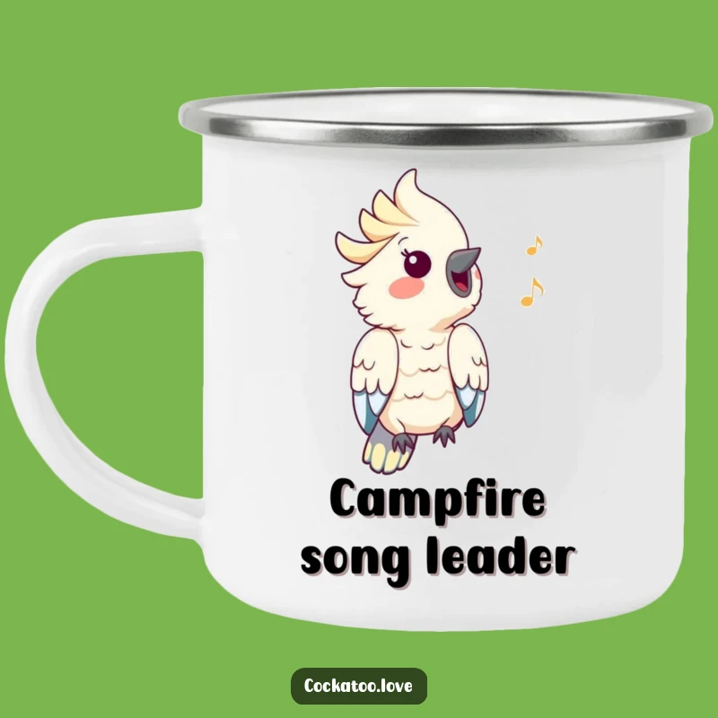 Funny Cockatoo Campfire Song Mug - Durable Bird Mug for Outdoor Tunes