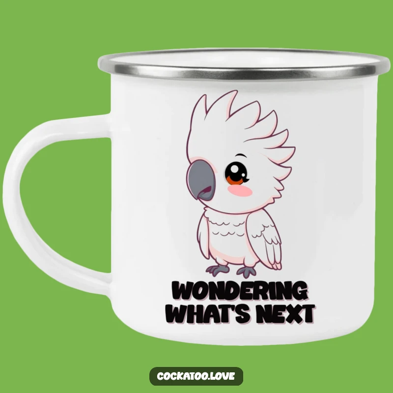 Funny Cockatoo Camping Mug: Durable Bird Mug for Curious Campers