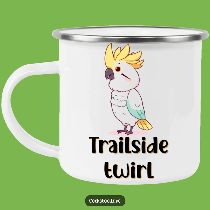 Funny Cockatoo Dancer Camping Mug: Outdoor Bird Imitating Moves, Hilarious Gift