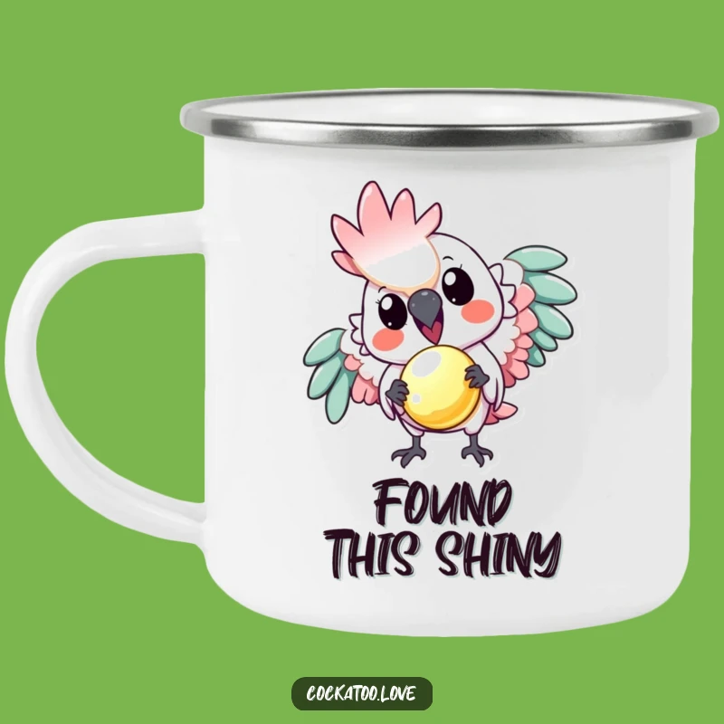 Funny Playful Cockatoo Camping Mug: Share Your Brews with Birdie Charm!