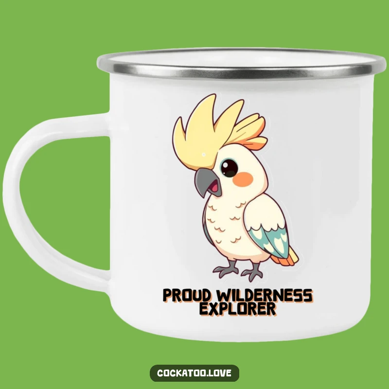 Funny Proud Cockatoo Camping Mug: Durable & Comical Crested Bird Cup, Awesome Funny Gift