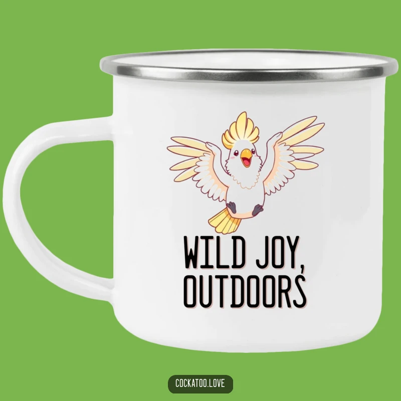 Funny Cockatoo Leap Camping Mug a Rugged Flying Gift