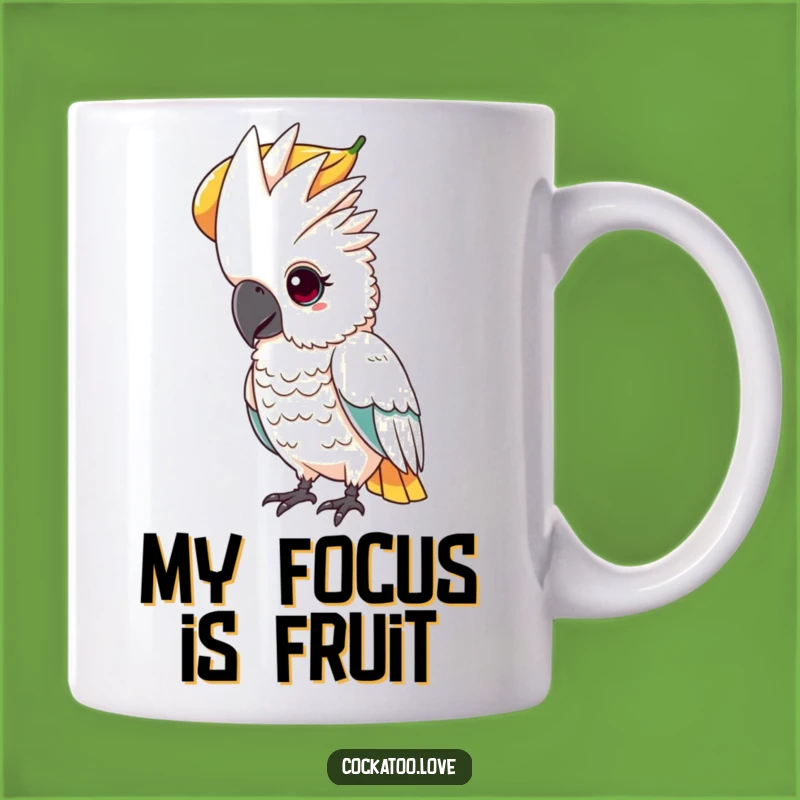 Funny Cockatoo Fruit Balance Mug a Determined Birdy Gift