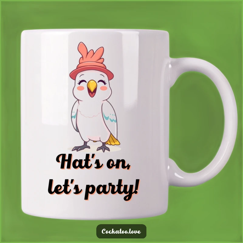 Funny Cockatoo Hat Mug A Playful Squawking Bird Gift for Bird Lovers