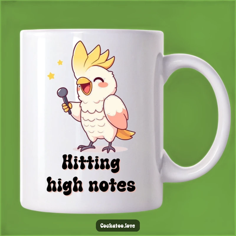 Funny Cockatoo Mug: Gleeful Singer Mimics Triumph Perfect Gift
