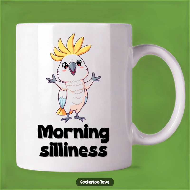 Funny Cockatoo Pose Mug - Bring Laughter with this Silly Bird Gift!