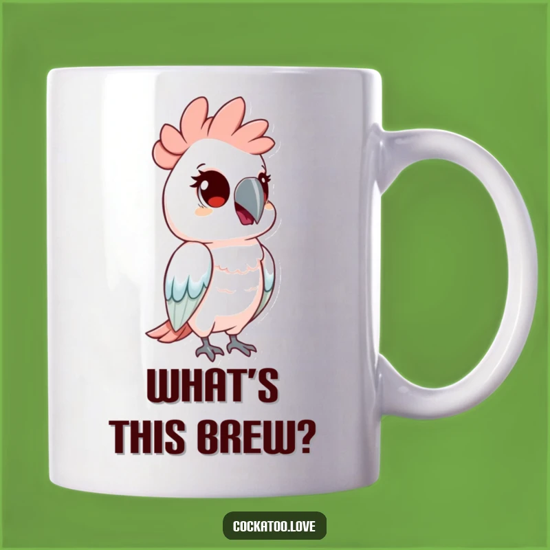 Funny Curious Cockatoo Mug: Head Tilt, Inquisitive Bird Funny Gift