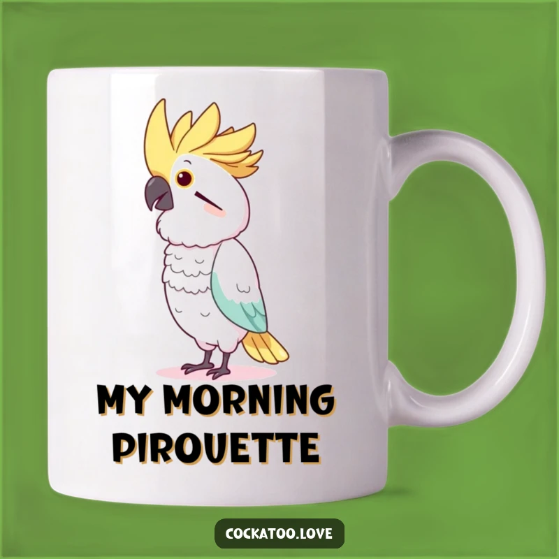 Funny Dancing Cockatoo Mug: Charming Bird Imitating a Dancer, Perfect Gift