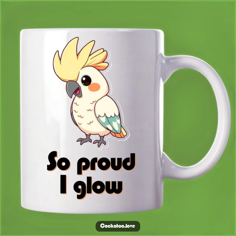 Funny Proud Cockatoo Mug: Comical Crested Bird Coffee Cup, Perfect Funny Gift
