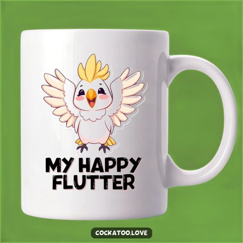 Funny Joyful Cockatoo Mug: Spread Happiness Vibes, Perfect Hilarious Gift!