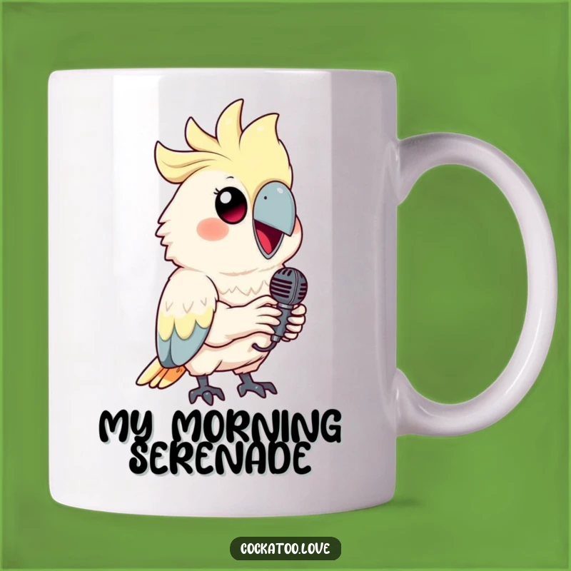 Funny Cockatoo Microphone Mug: Singing Bird Gift for Aspiring Stars