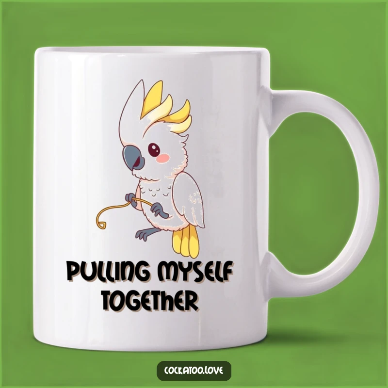 Funny Cockatoo String Pull Mug - Playful Bird Mug, Perfect Funny Gift