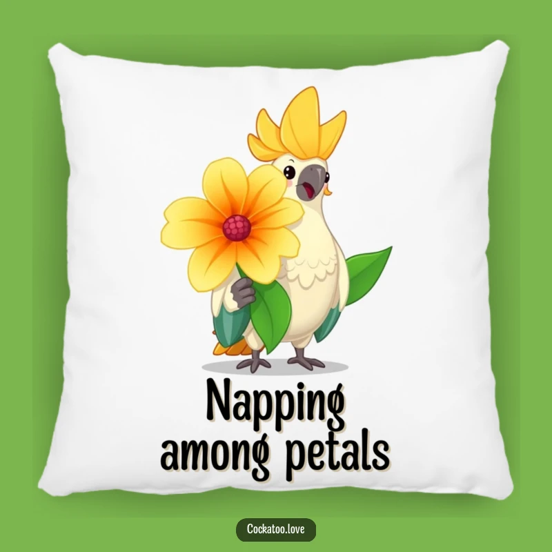 Funny Cheerful Cockatoo Pillow: Soft Flower Bird Cushion, Delightful Funny Gift
