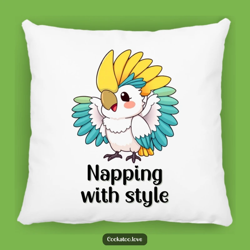 Funny Cockatoo Crest Fan Pillow: Cozy Up with Tropical Flair and Hilarious Charm!