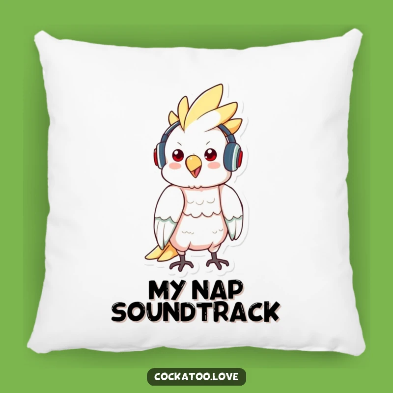 Funny Cockatoo Music Pillow: Cozy Beats & Bird Comfort, Perfect Hilarious Gift!