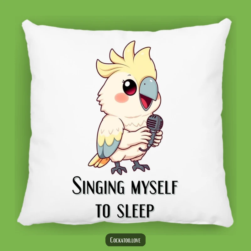 Funny Cockatoo Pillow: Comfy Bird Accent for Music Lovers