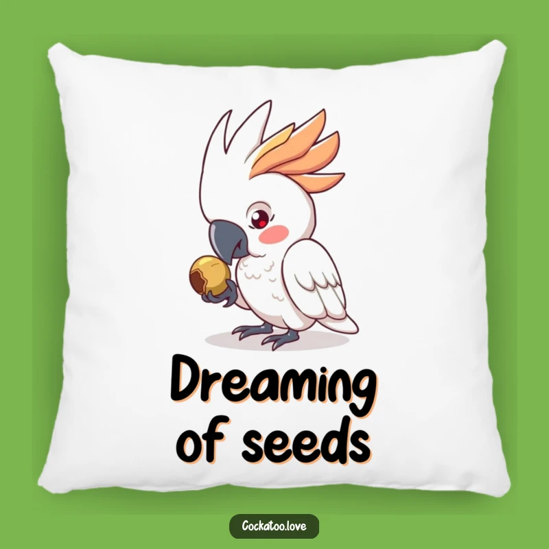 Funny Determined Cockatoo Pillow - Comfy Focus for a Hilarious Gift!