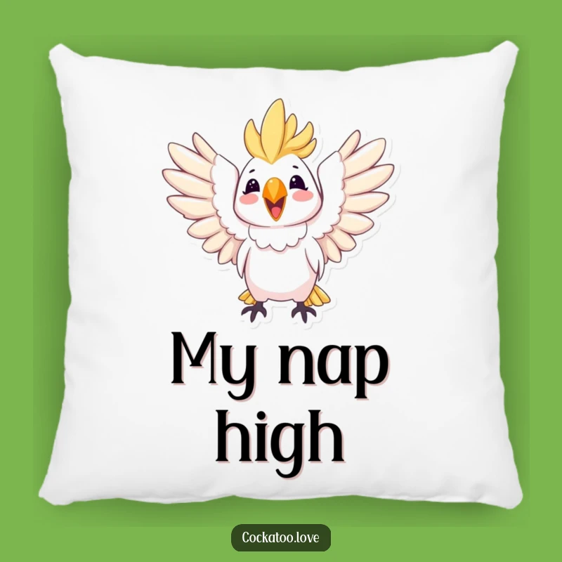 Funny Joyful Cockatoo Pillow: Cozy Comfort & Happy Vibes, Perfect Gift!