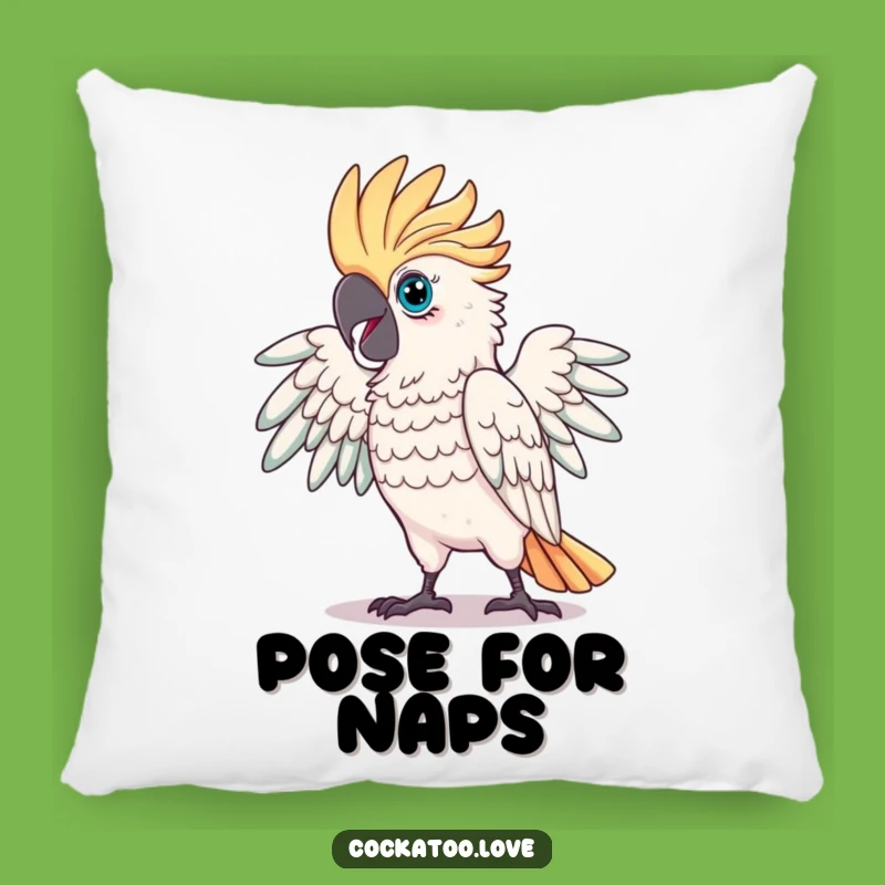 Funny Proud Cockatoo Pillow: Dramatic Comfort - Cute Funny Gift!