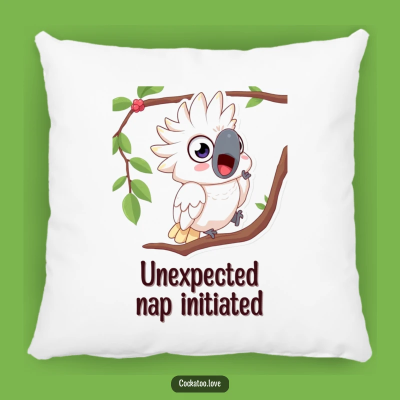 Funny Surprised Cockatoo Pillow - Wide-Eyed Accent Gift