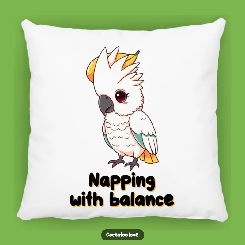 Funny Cockatoo Fruit Balance Pillow a Soft Focused Comfort Gift