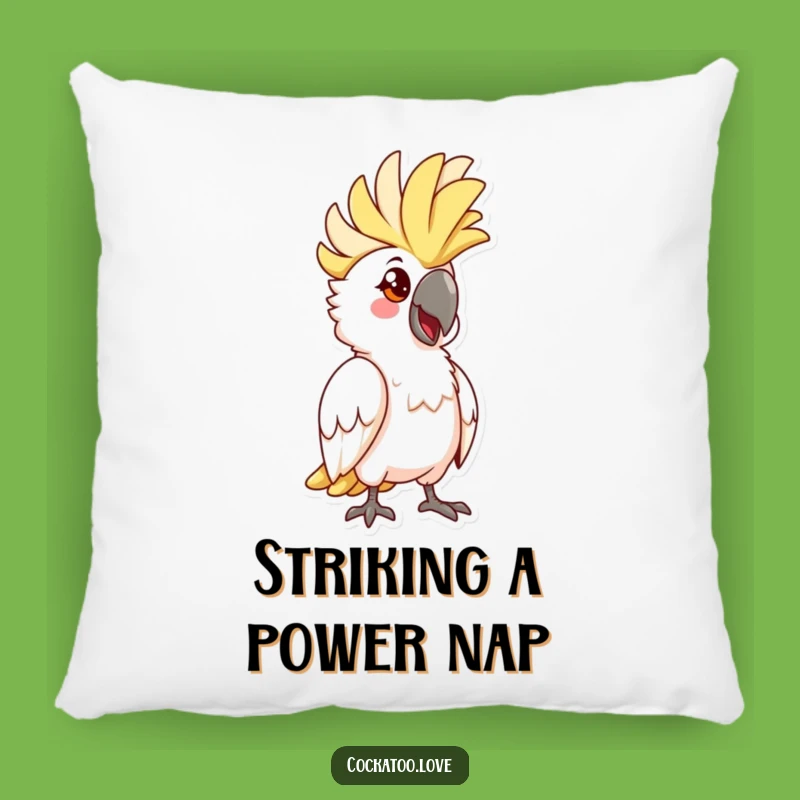 Funny Cockatoo Pose Pillow: Cozy Crest Raised Bird, Decorative Funny Gift