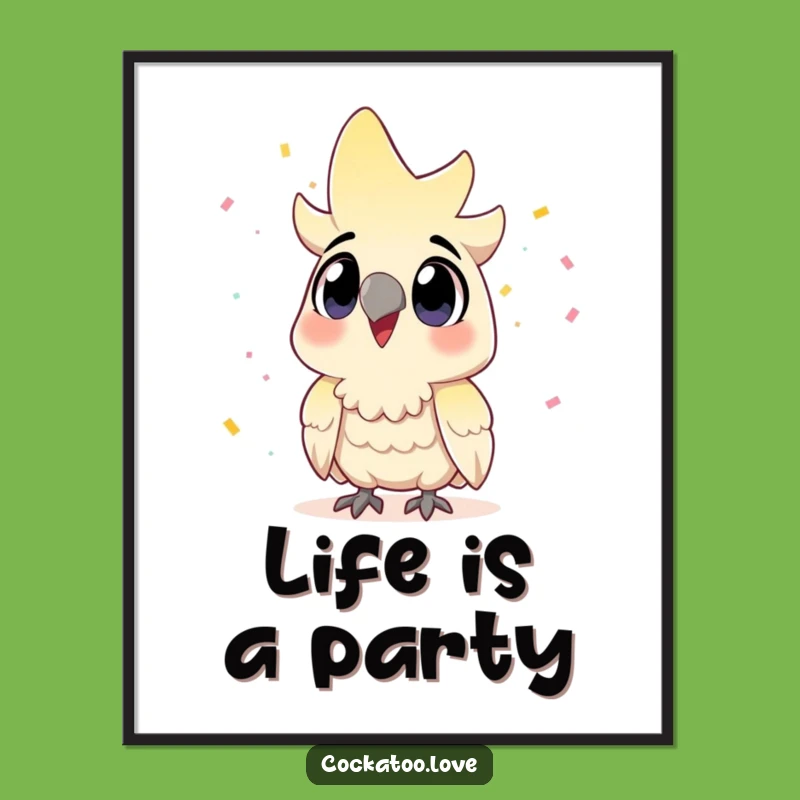 Funny Cockatoo Digital Art: Instant Party Excitement for Your Space!
