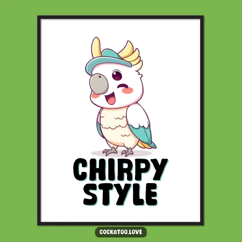 Funny Cockatoo Hat Digital Art a Joyful Instant Gift