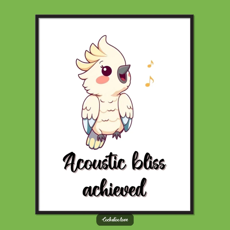 Funny Cockatoo Whistle Digital Art - Instant Cheerful Bird Download