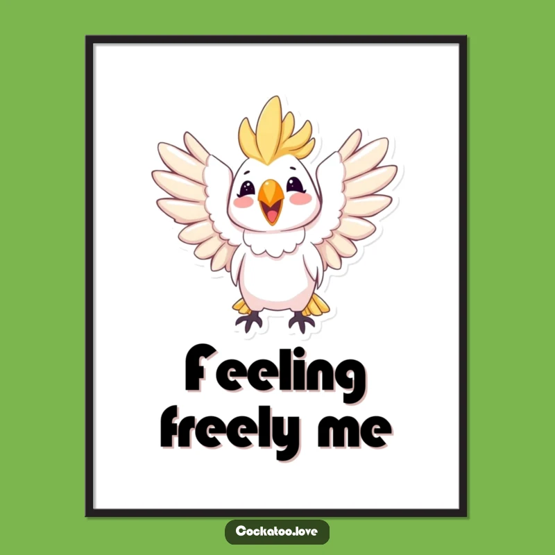 Funny Joyful Cockatoo Digital Art: Instant Happiness, The Ultimate Humorous Decor!