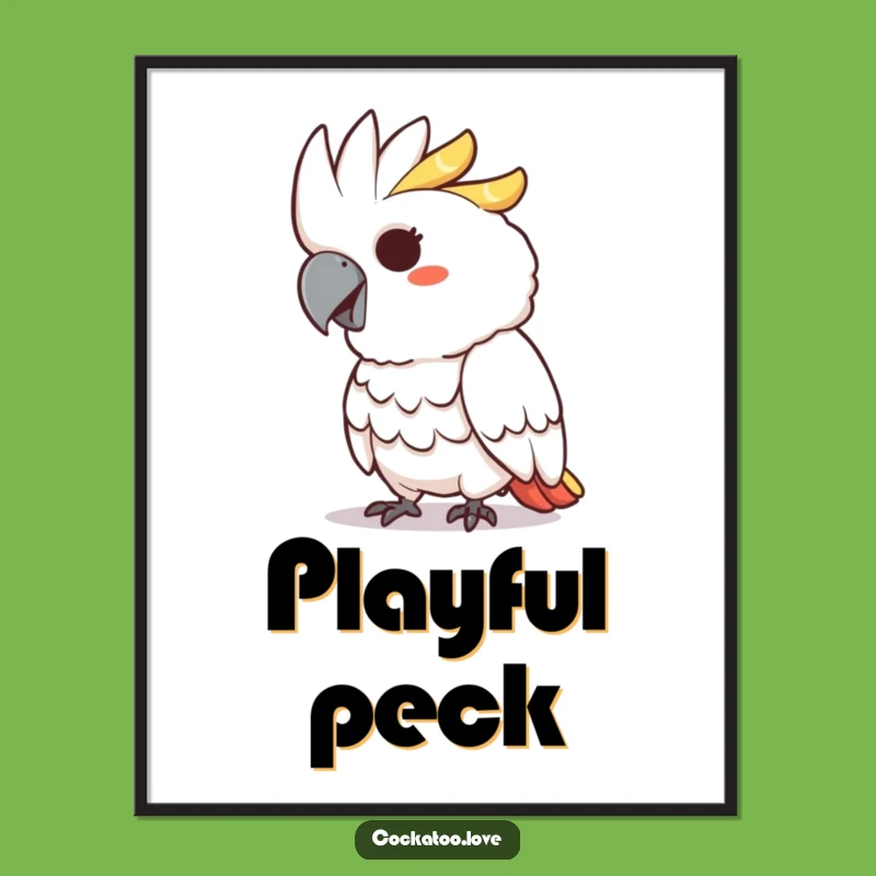 Funny Cockatoo Digital Art: Mischievous Grin and Playful Peck