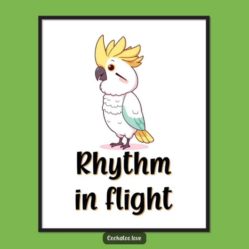 Funny Dancing Cockatoo Digital Art: Charming Bird Imitating Dancer, Instant Funny Gift