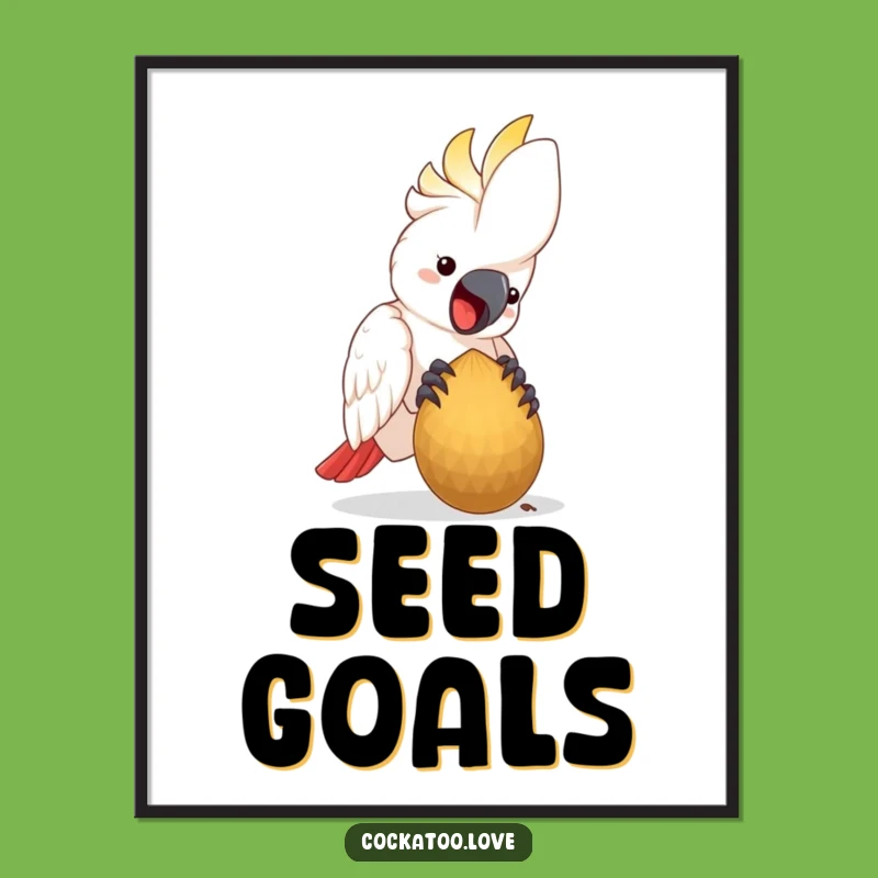 Funny Cockatoo Seed Digital Art: Instant Cheerful Decor, Perfect Funny Gift