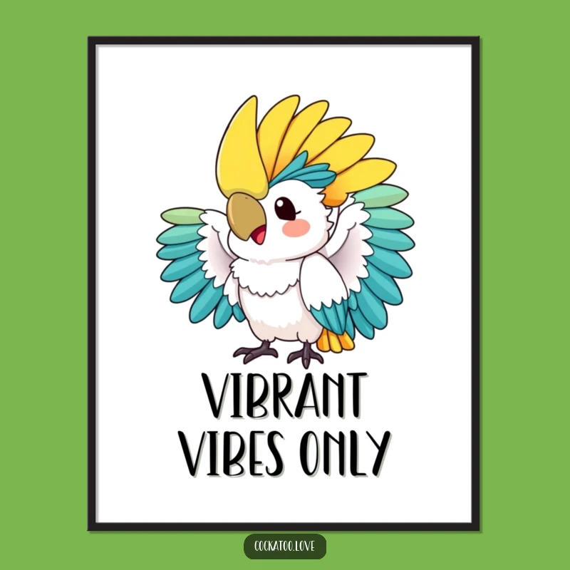 Funny Cockatoo Crest Fan Digital Print: Instantly Download Vibrant Tropical Art!