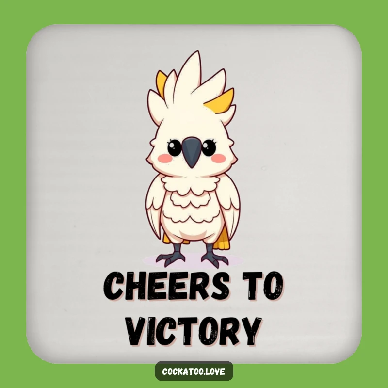Funny Determined Cockatoo Drink Coaster: Add Confident Charm