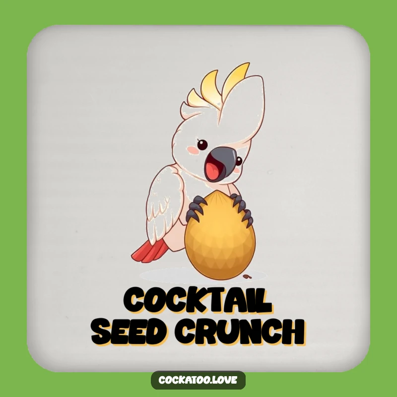 Funny Cockatoo Seed Coaster: Protect Surfaces with Humor, Perfect Funny Gift
