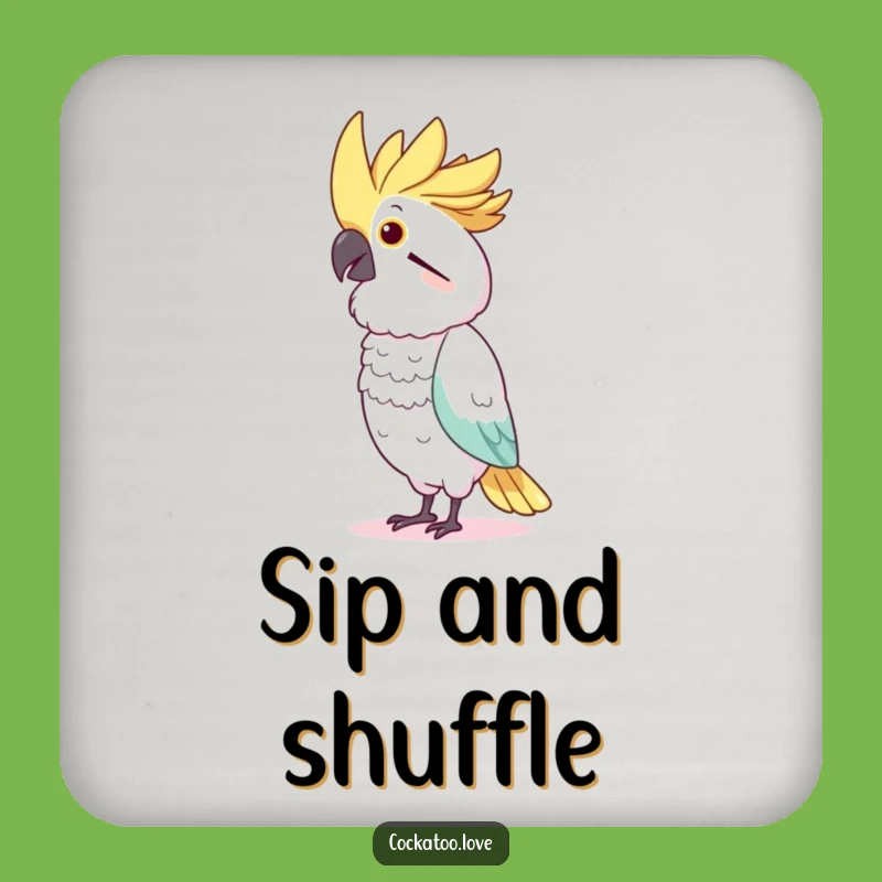 Funny Cockatoo Dancer Coaster: Protect Surfaces with Hilarious Bird Art