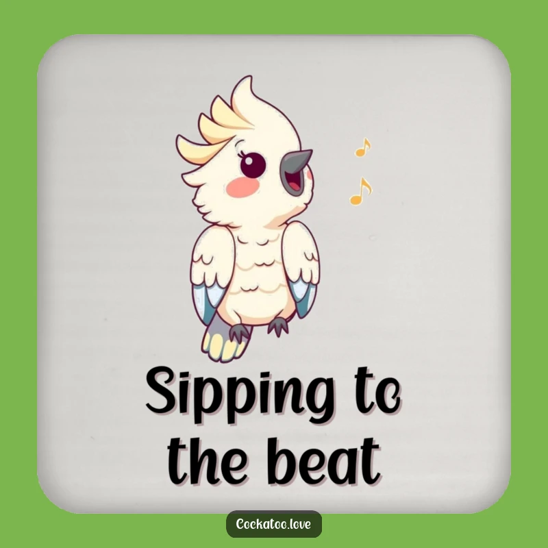 Funny Cockatoo Melody Coasters - Protect Surfaces with Bird Art