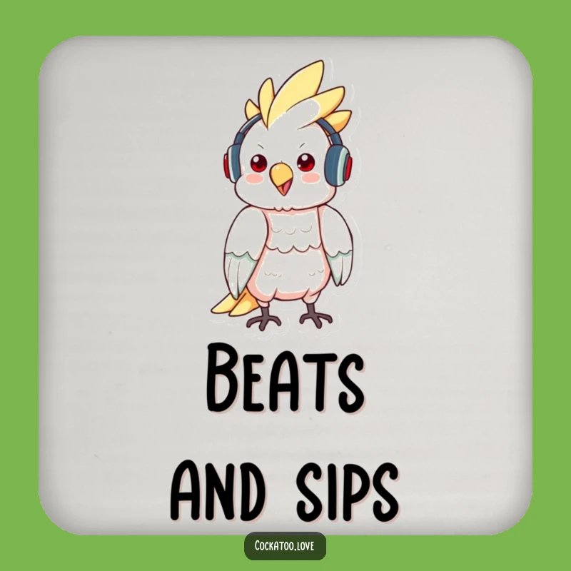 Funny Cockatoo Music Coaster: Sip to the Beat, Perfect Humorous Gift!