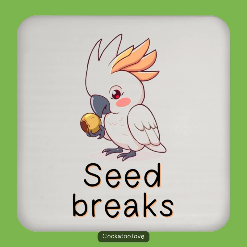 Funny Determined Cockatoo Coaster - Protect Surfaces with Focus, a Hilarious Gift!